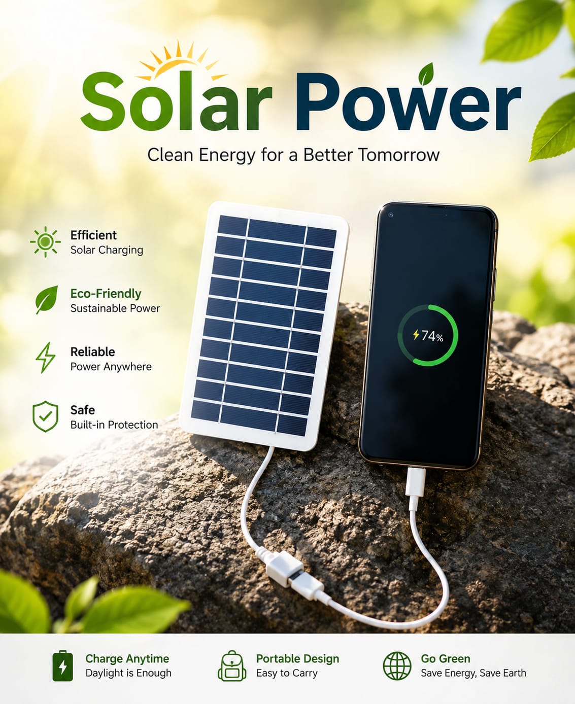SunCharge Mini Solar Charger ☀️🔋