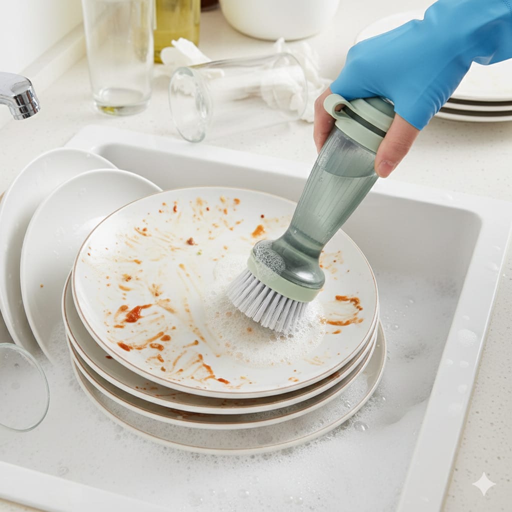 Liquid Soap Dispensing Dish Brush